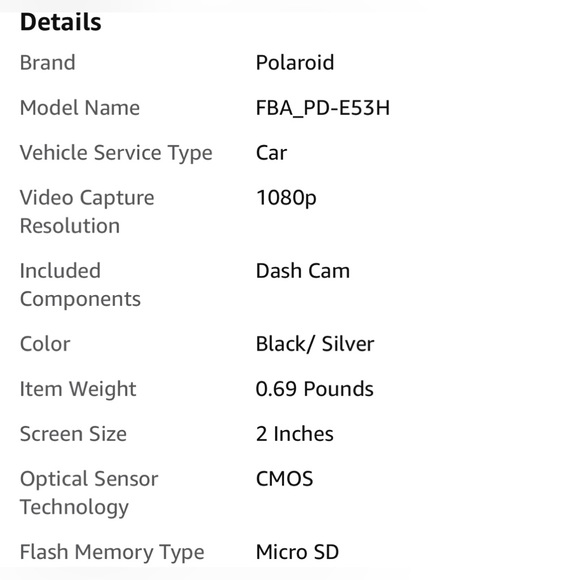 BNIB Polaroid Dash Cam 1080P HD Wide Angle 120 degrees Led Display 2.0”TFT LED - Picture 5 of 12